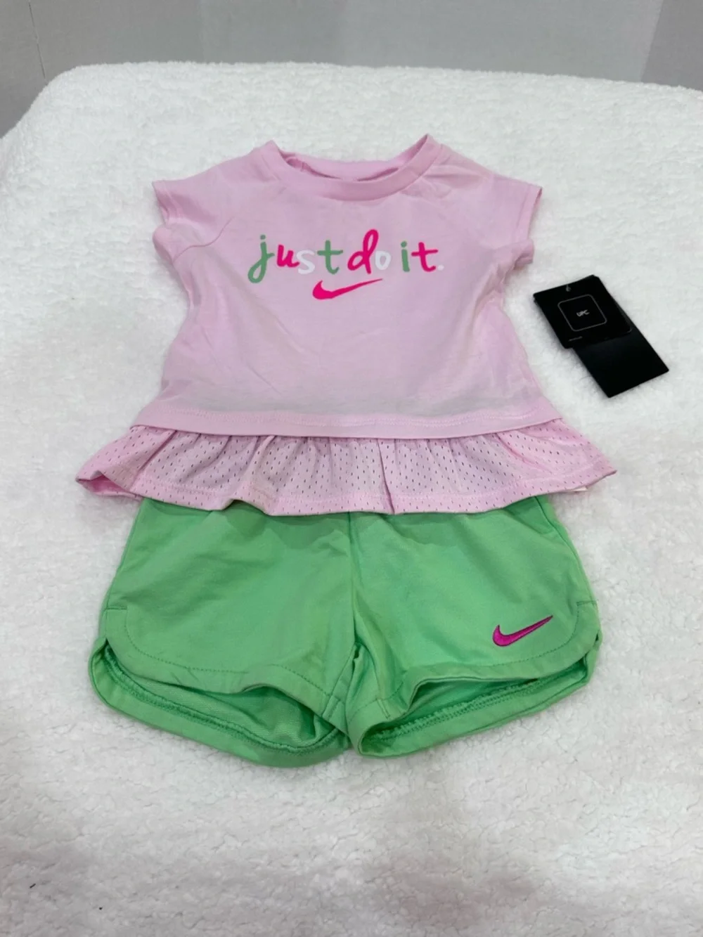 Girl’s Nike Pink & Green Short Set